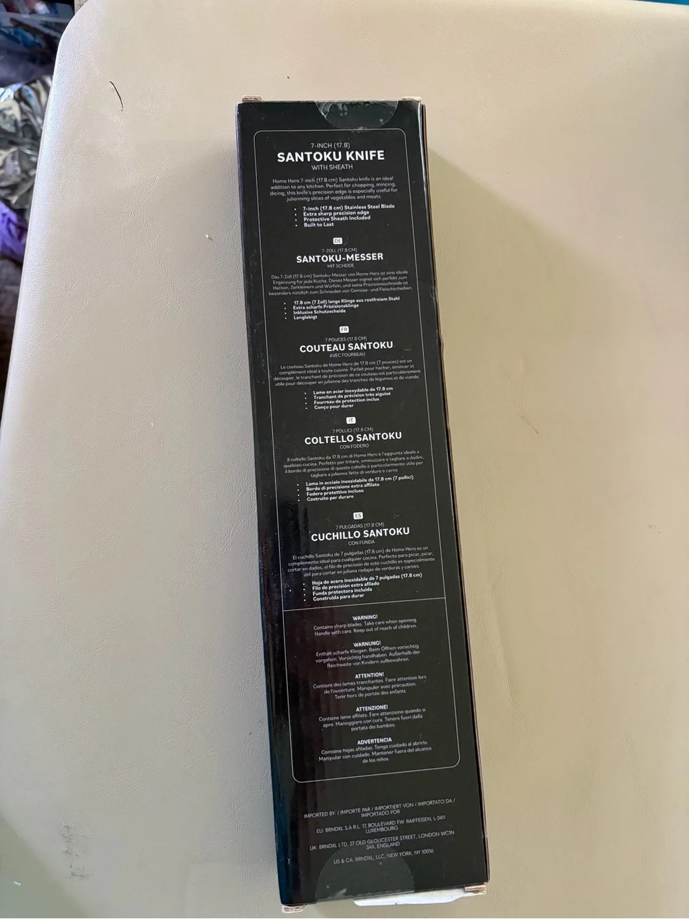 Black Chef's Knife with Protective Sheath - Unbranded